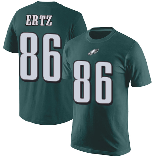 Men Philadelphia Eagles #86 Zach Ertz Green Rush Pride Name and Number NFL T Shirt